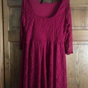 A red lace dress